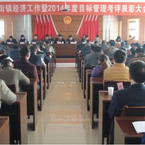 沙河街镇召开经济工作暨2014年度目标管理考评表彰大会
