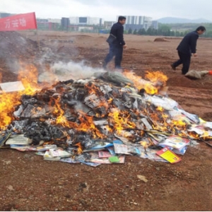 九江县开展侵权盗版及非法出版物集中销毁活动